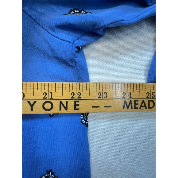 J.Jill Wearever Collection Womens Tunic Blouse Top Sze L Petite Blue Floral Boho - Picture 7 of 9